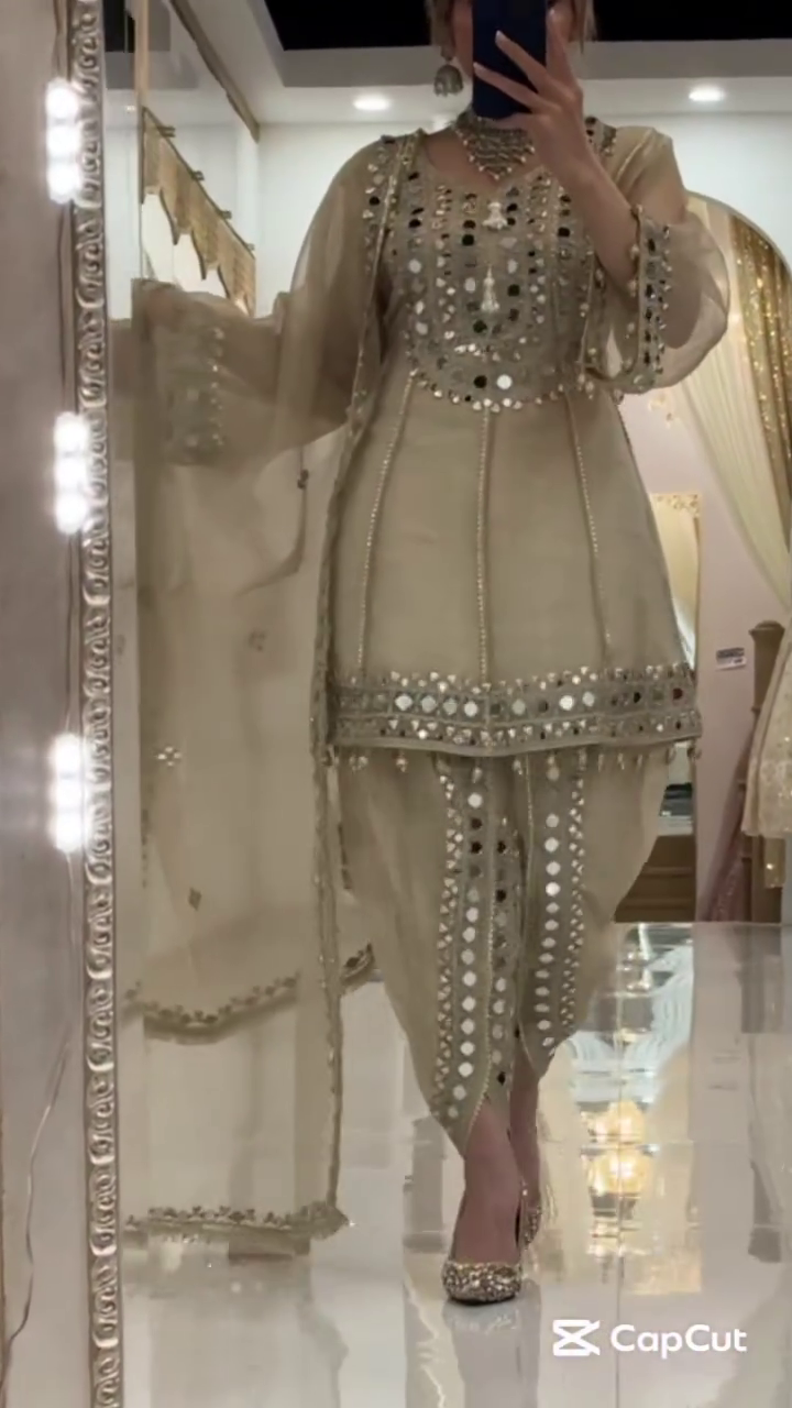 Luxurious Mirror Work Designer Suit Set for Festive Occasions