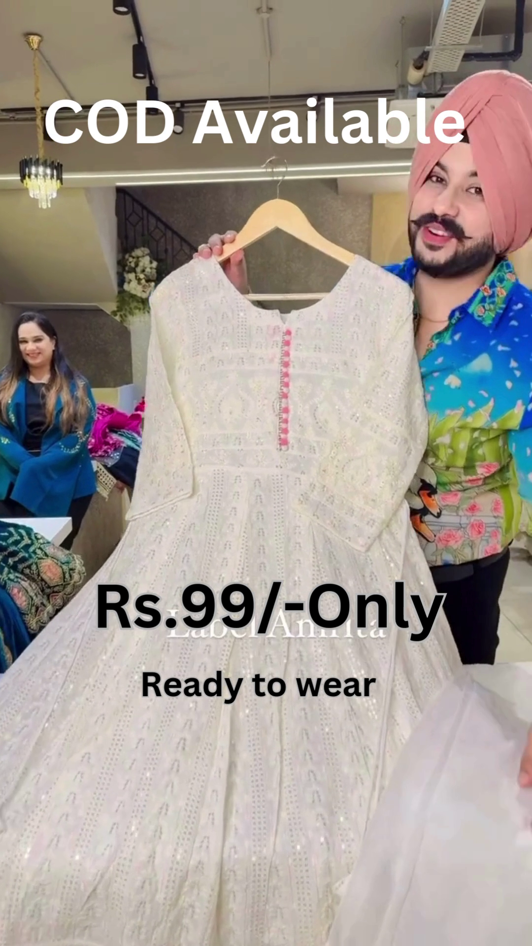 Elegant White Anarkali Suit with Pink Dupatta