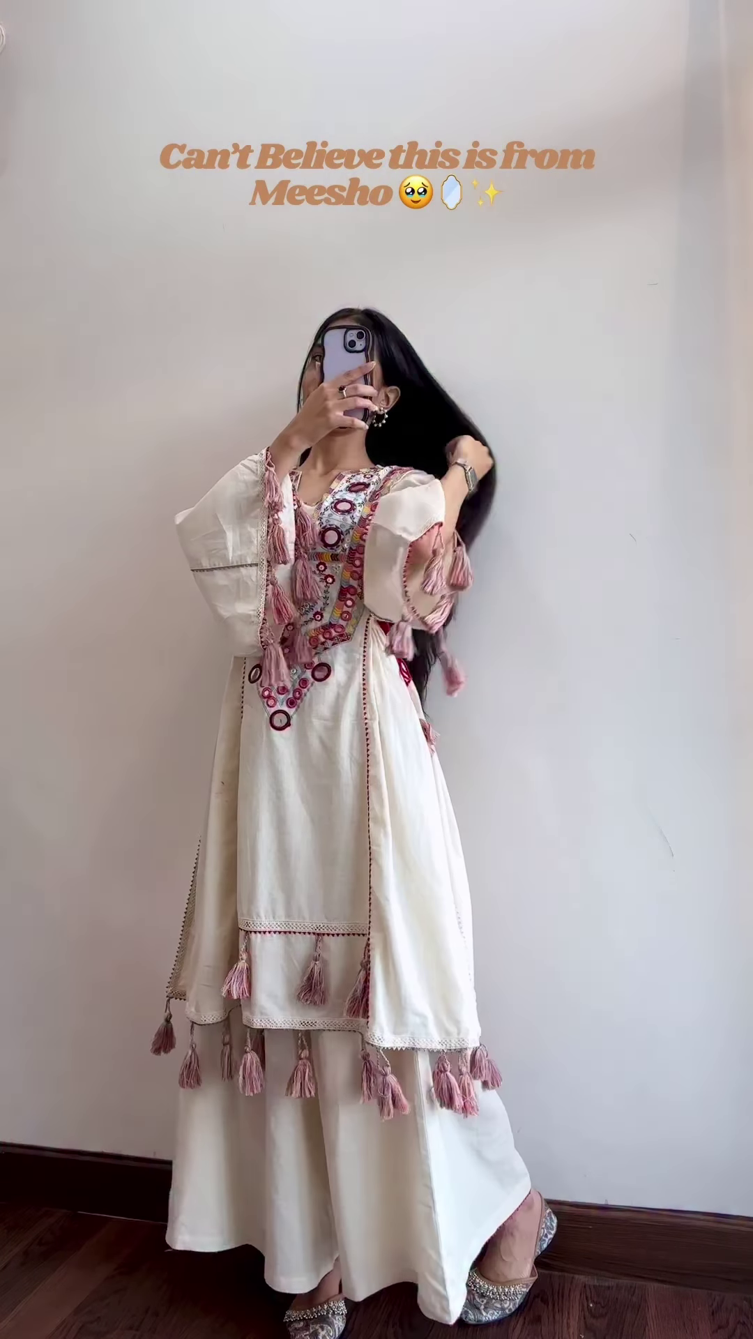 Trendy Bohemian Style Kurta with Tassel Details