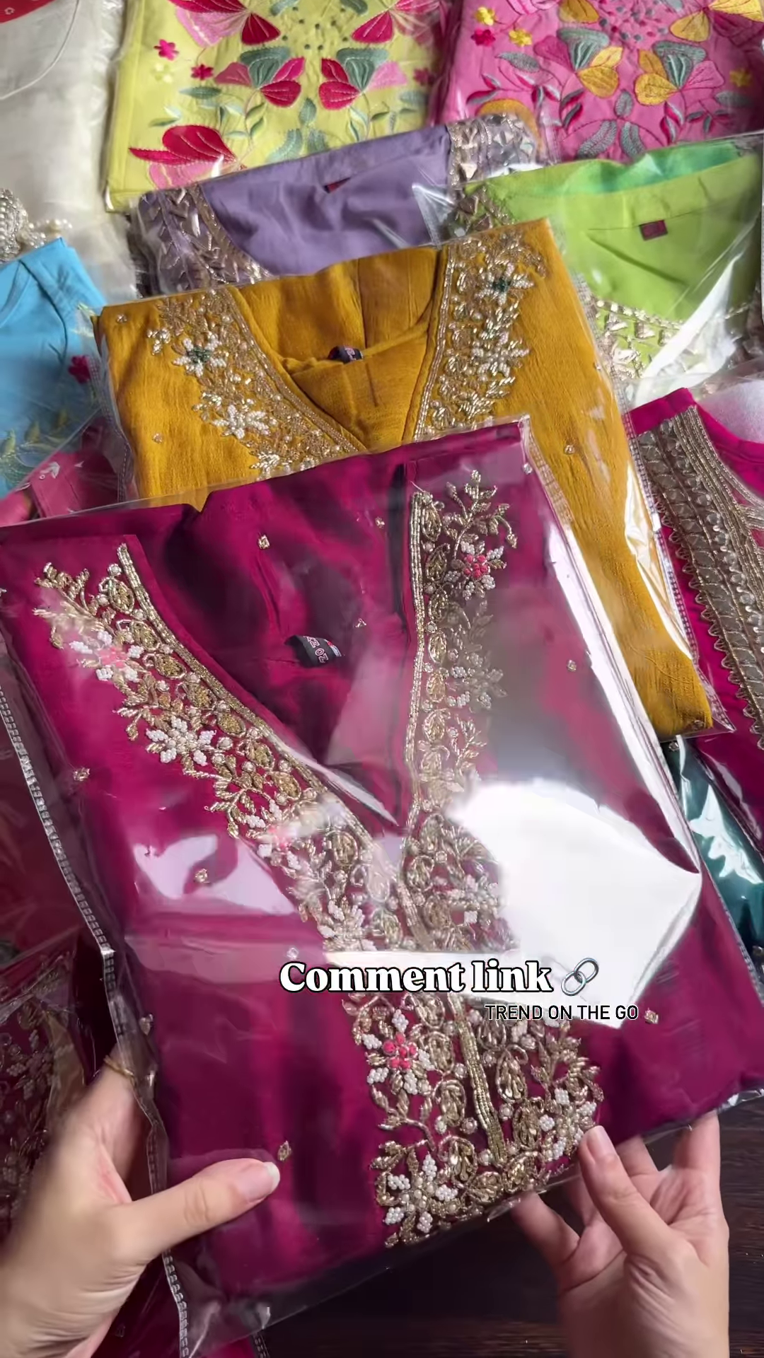 Luxury Red Embroidered Suit Collection