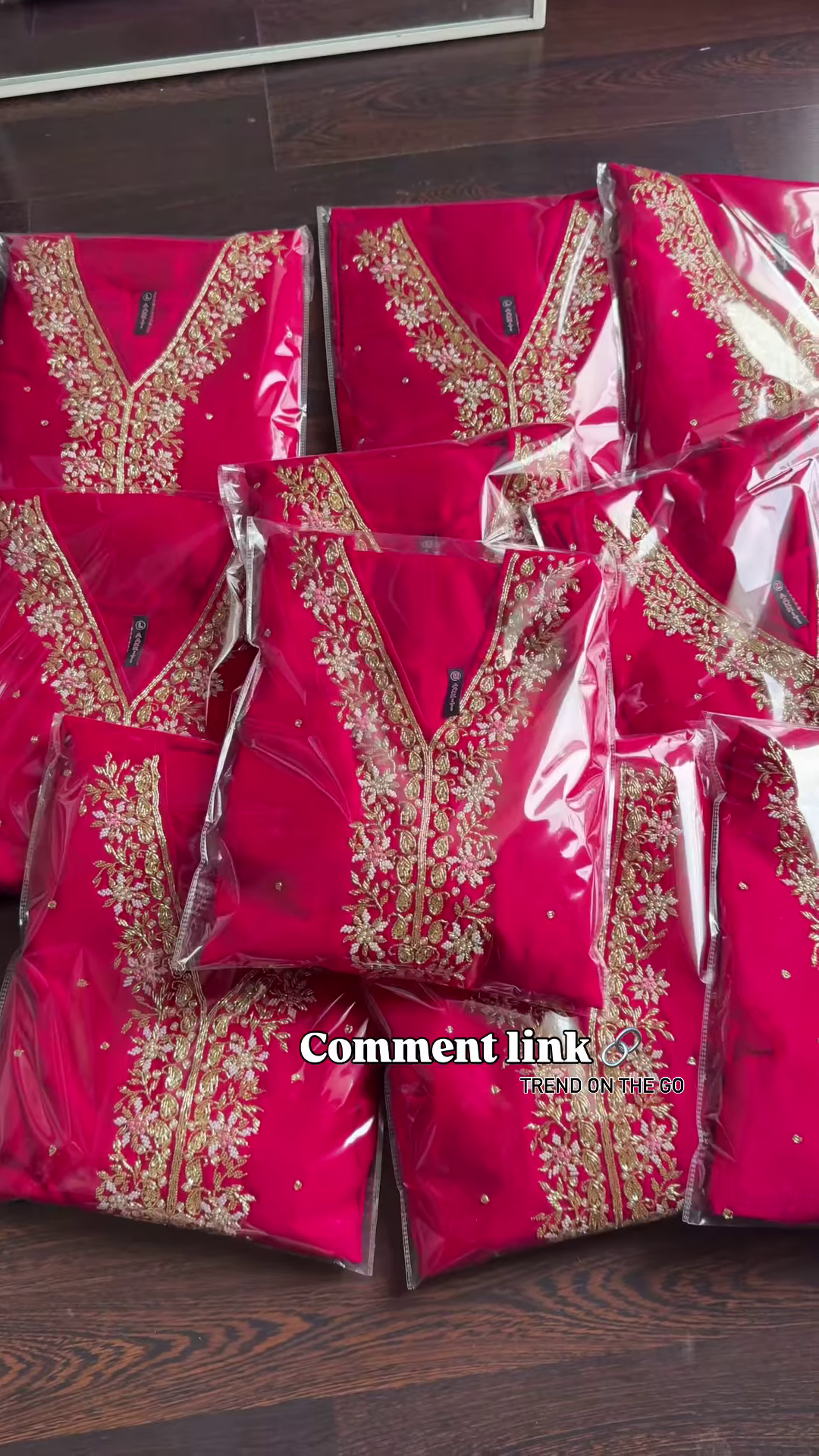 Luxury Red Embroidered Suit Collection