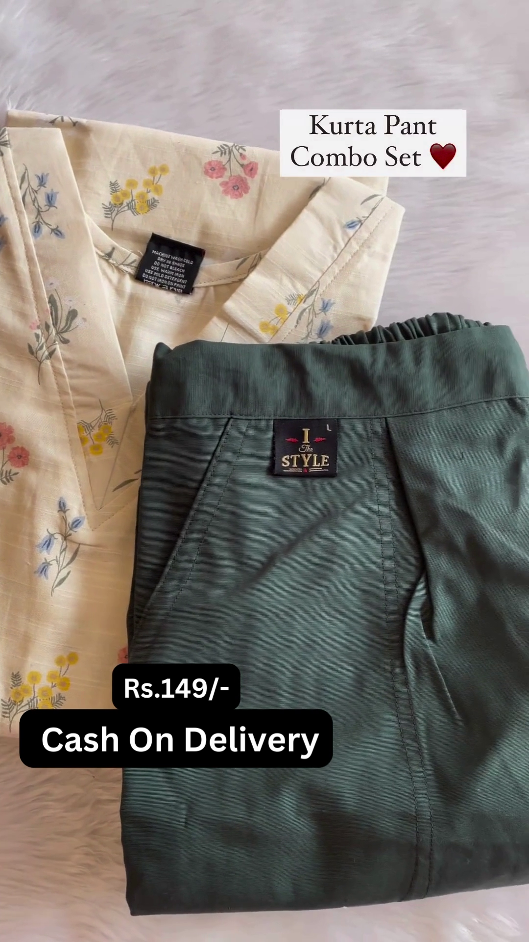 Elegant Floral Kurta Pant Combo Set