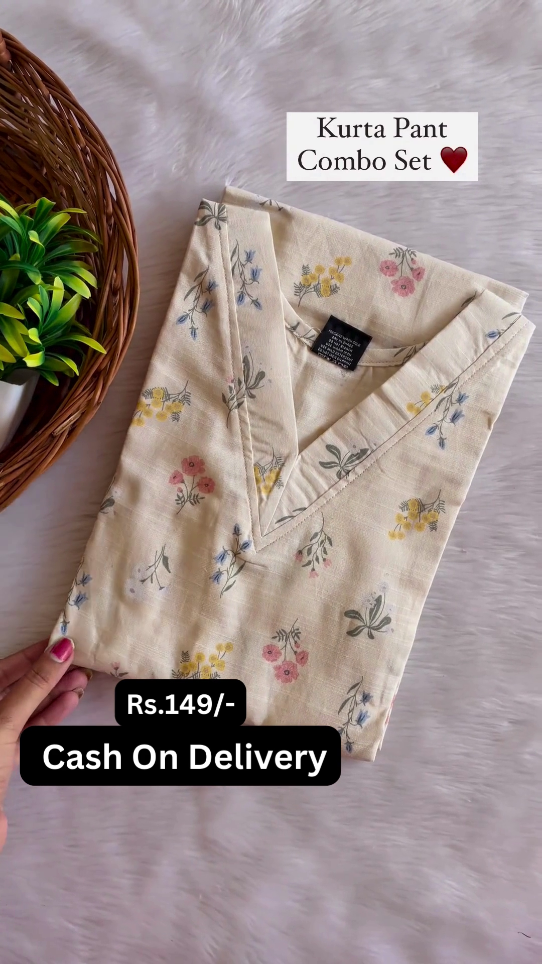 Elegant Floral Kurta Pant Combo Set