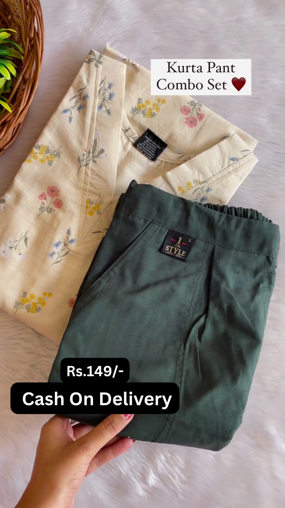 Elegant Floral Kurta Pant Combo Set