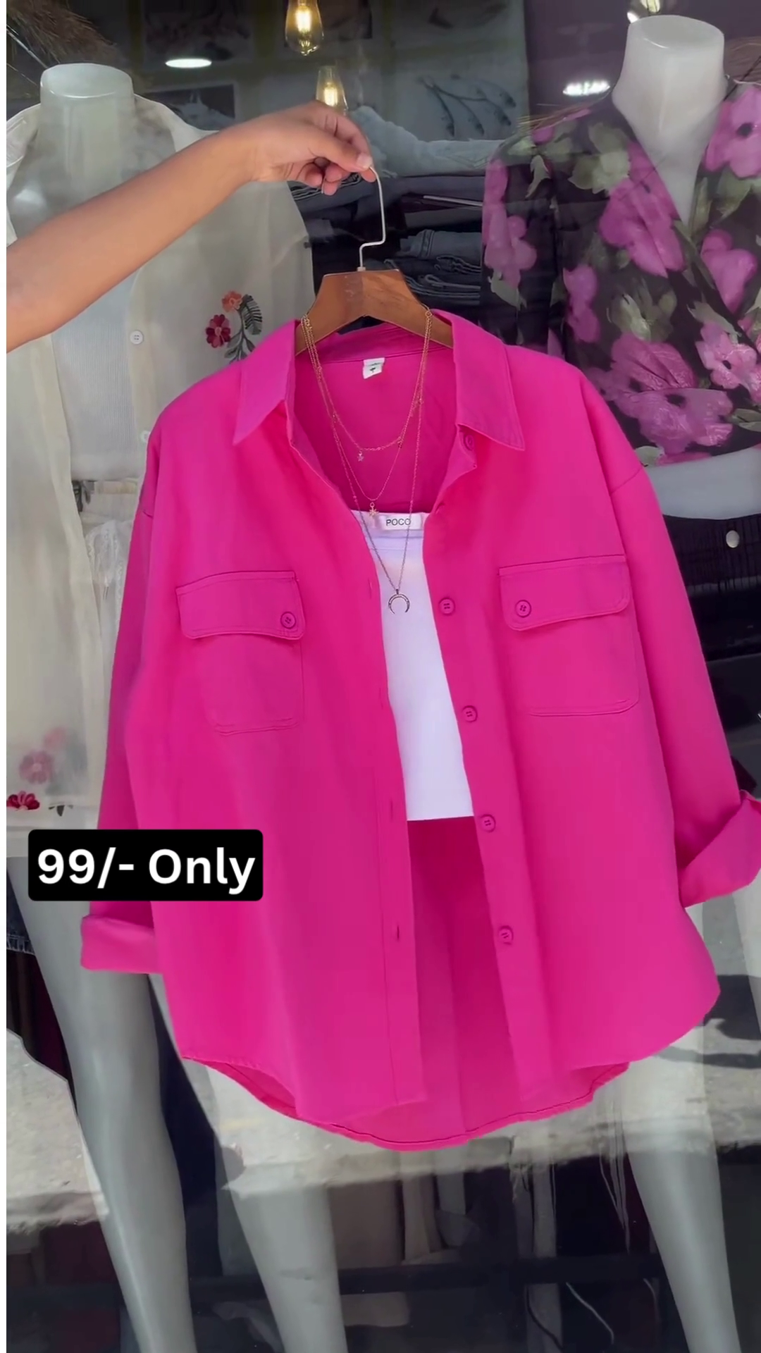 Trendy Bright Pink Casual Overshirt for Everyday Style