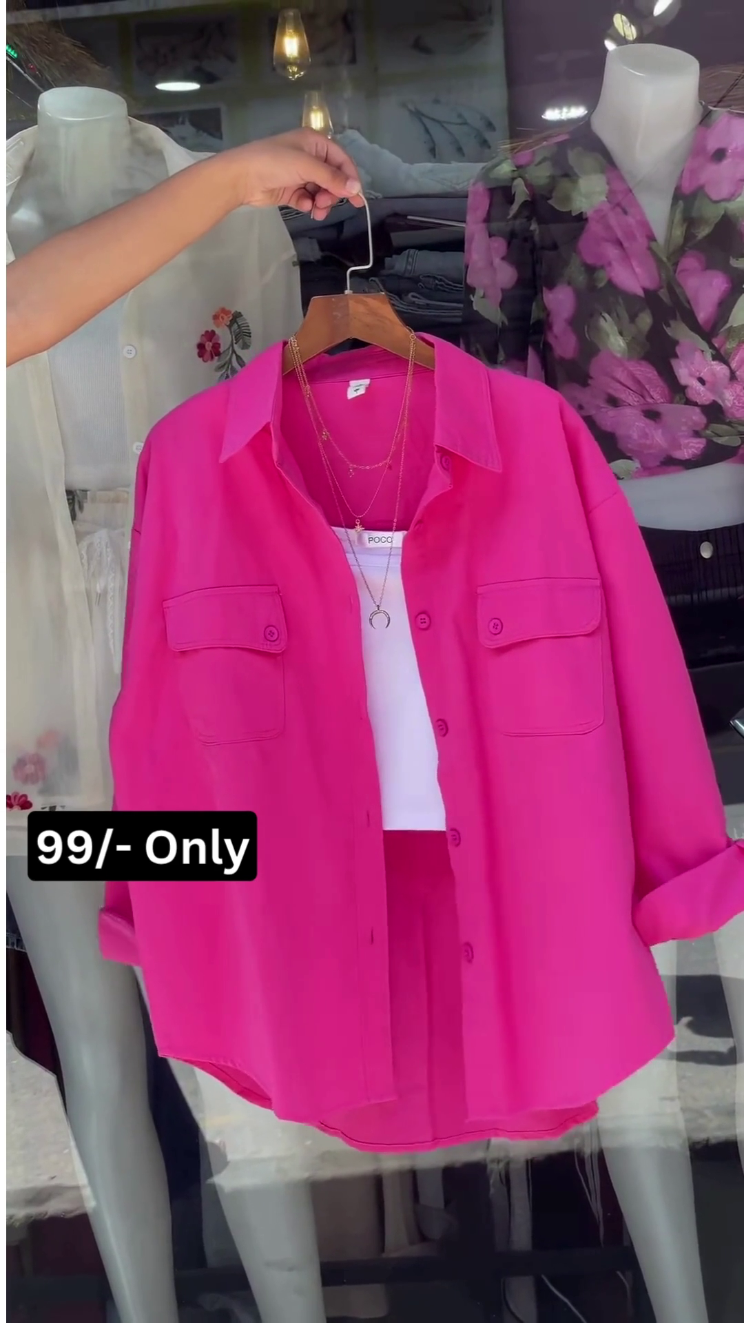 Trendy Bright Pink Casual Overshirt for Everyday Style