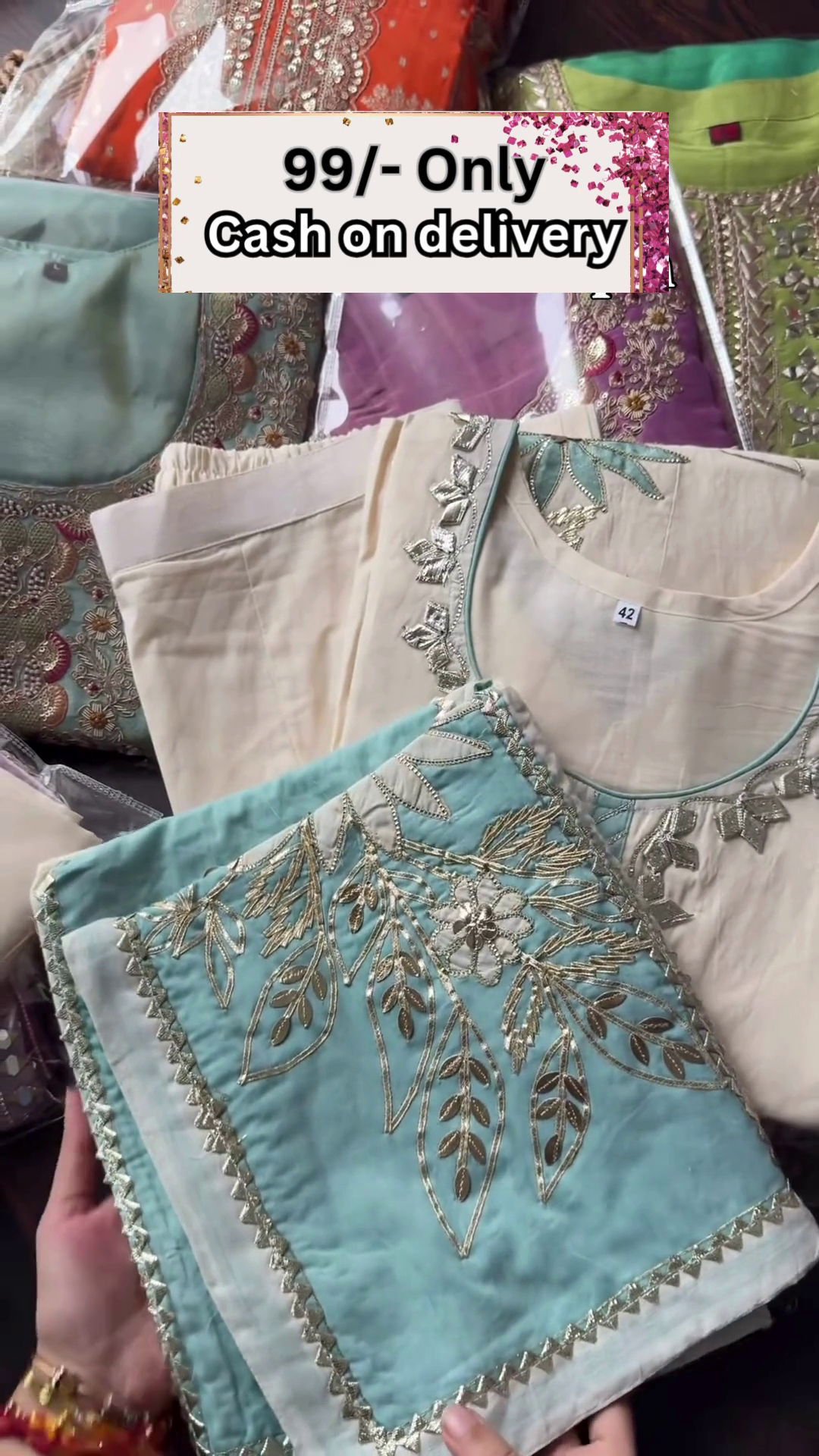 Luxury Lavender Embroidered Dress Material