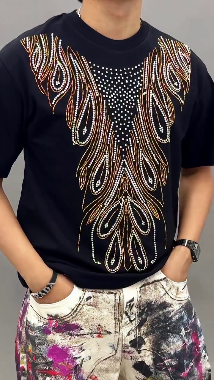 Bold Streetwear Look with Graphic Tee and Artistic Pants