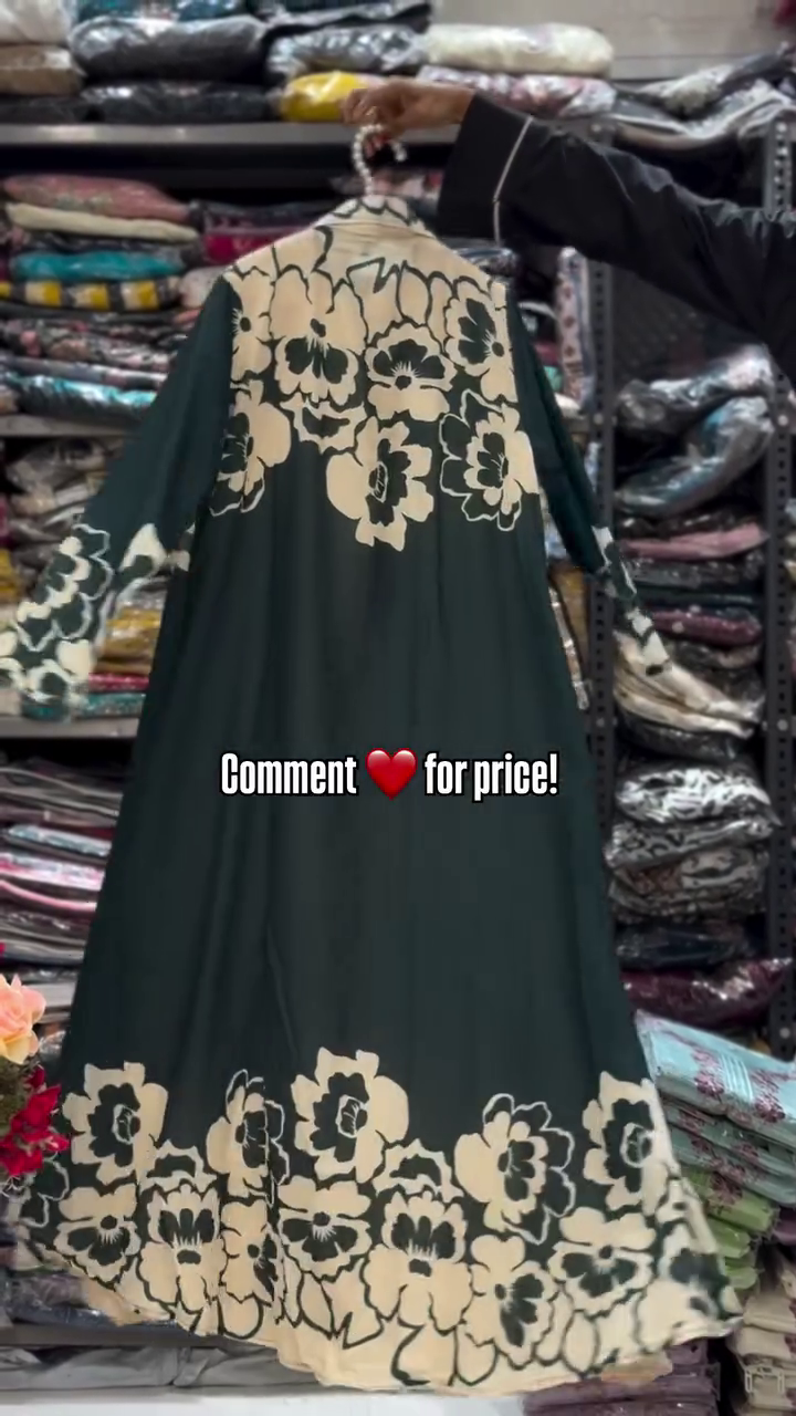 Elegant Floral Printed Long Layered Dress Set