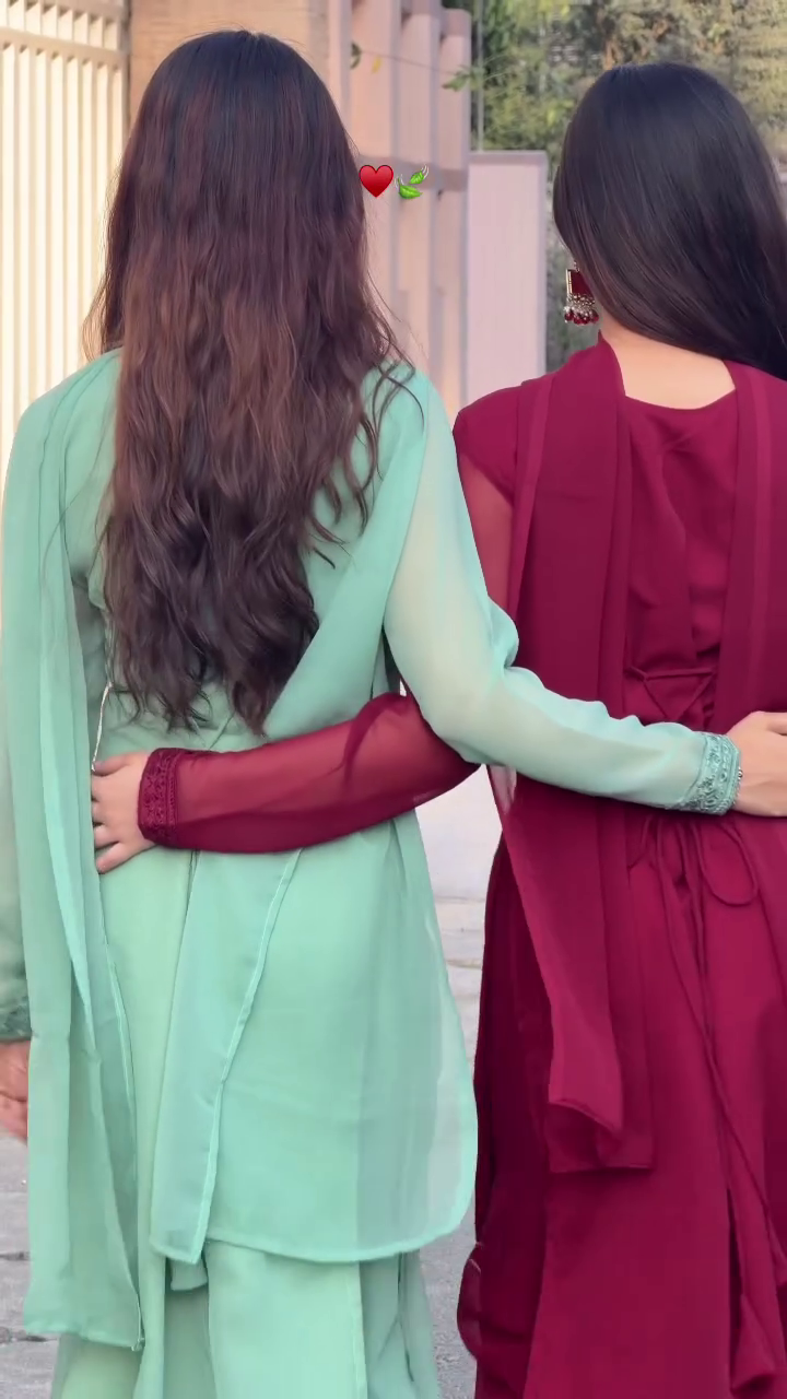 Elegant Friendship Style Ethnic Suits in Mint and Maroon