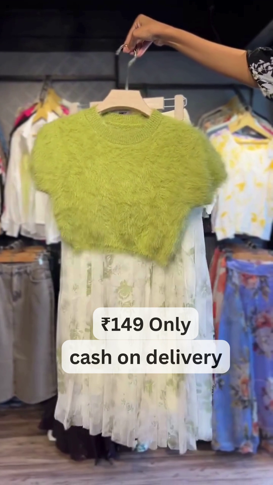 Trendy Lime Green Fuzzy Top Set – Bold & Fashion-Forward