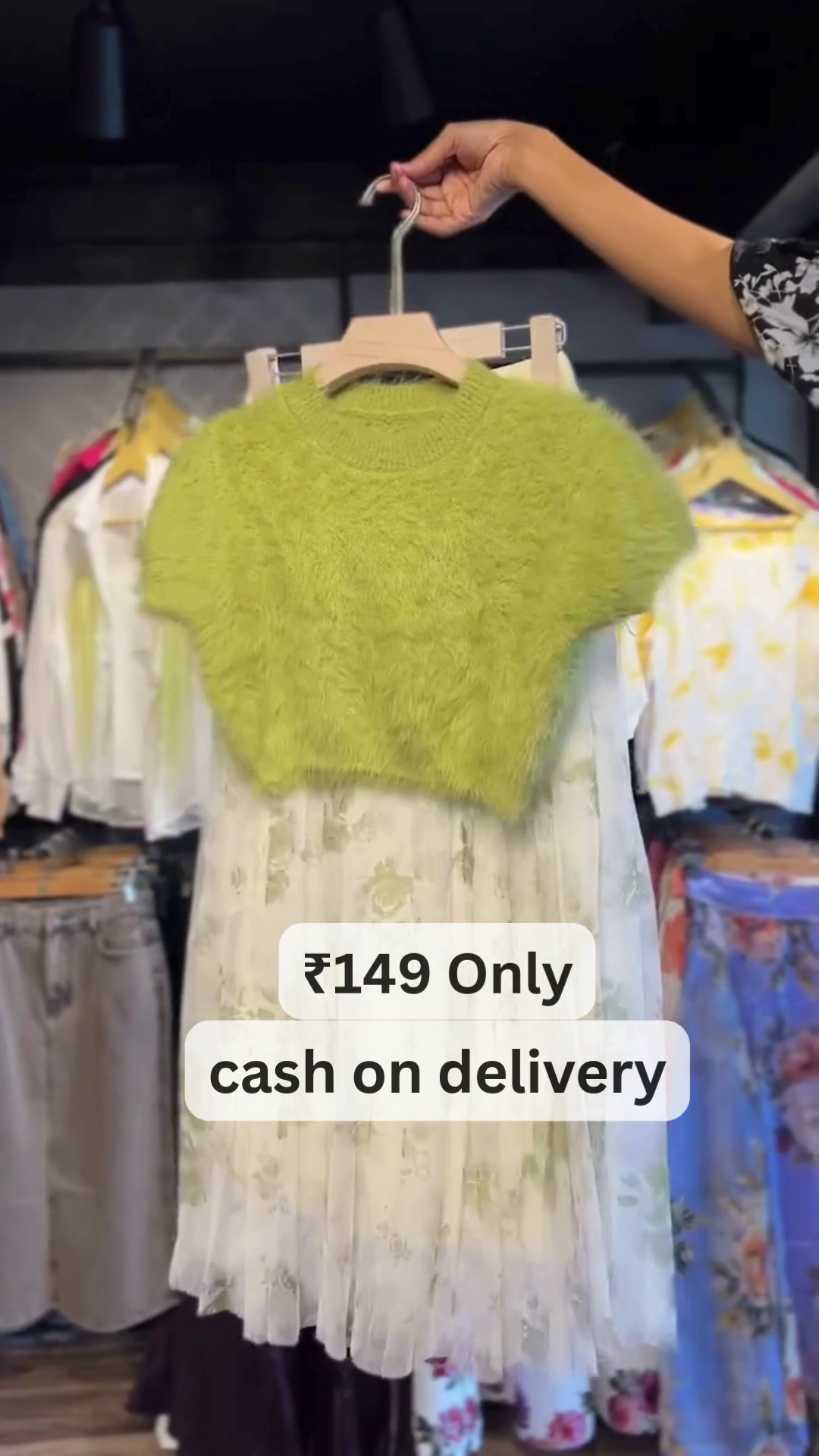 Trendy Lime Green Fuzzy Top Set – Bold & Fashion-Forward