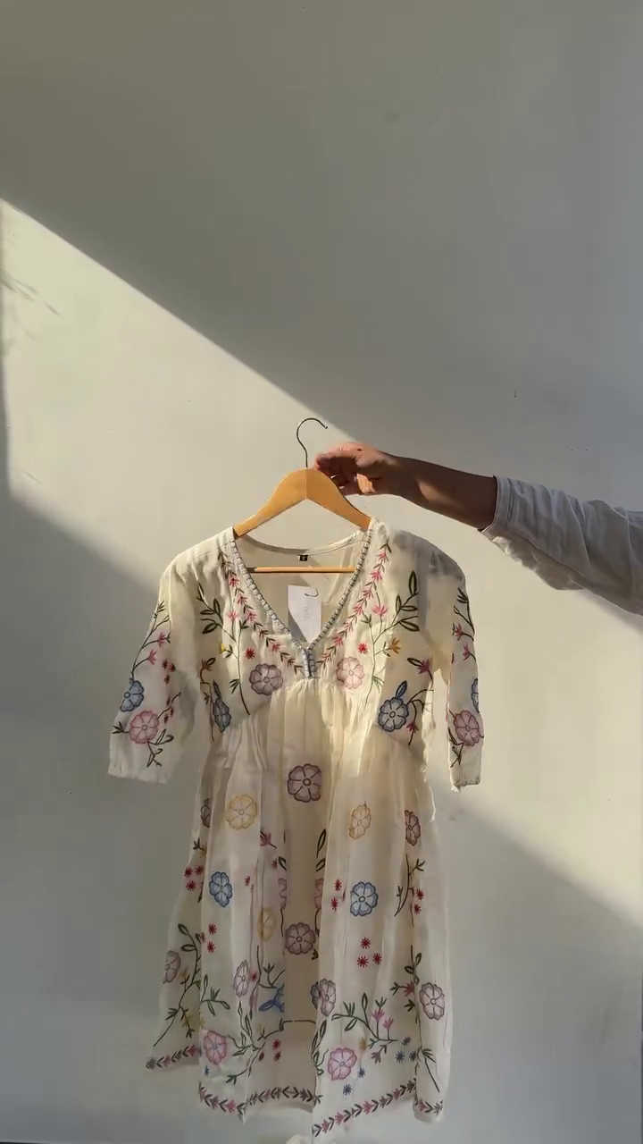 Elegant Beige Embroidered Dress – Soft & Stylish Statement