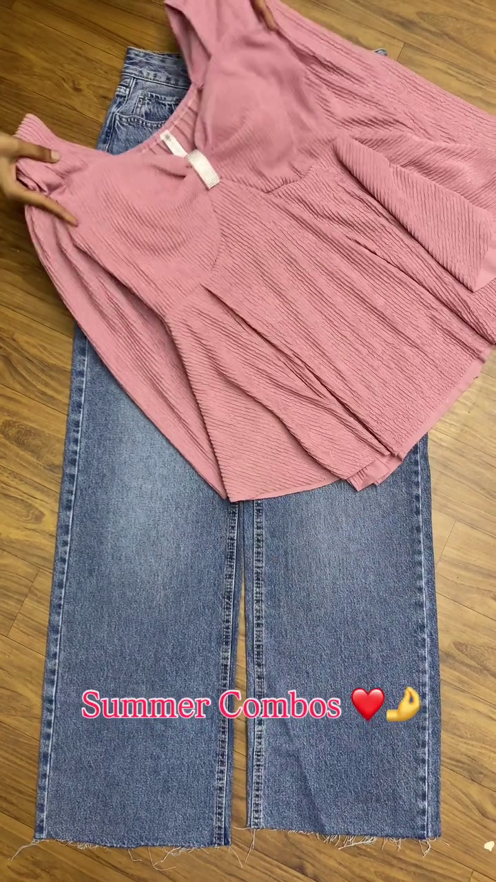 Trendy Pink Top & Denim Combo – Perfect Summer Casual Look