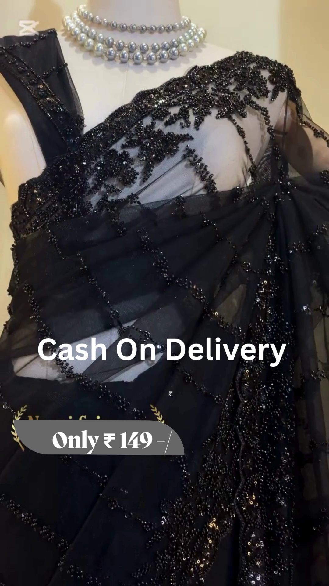 Black Sequin Saree – Glamorous Party Look