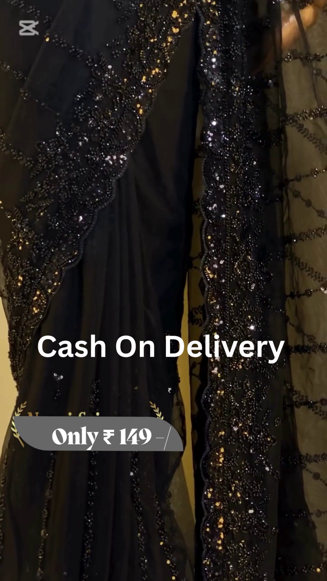 Black Sequin Saree – Glamorous Party Look