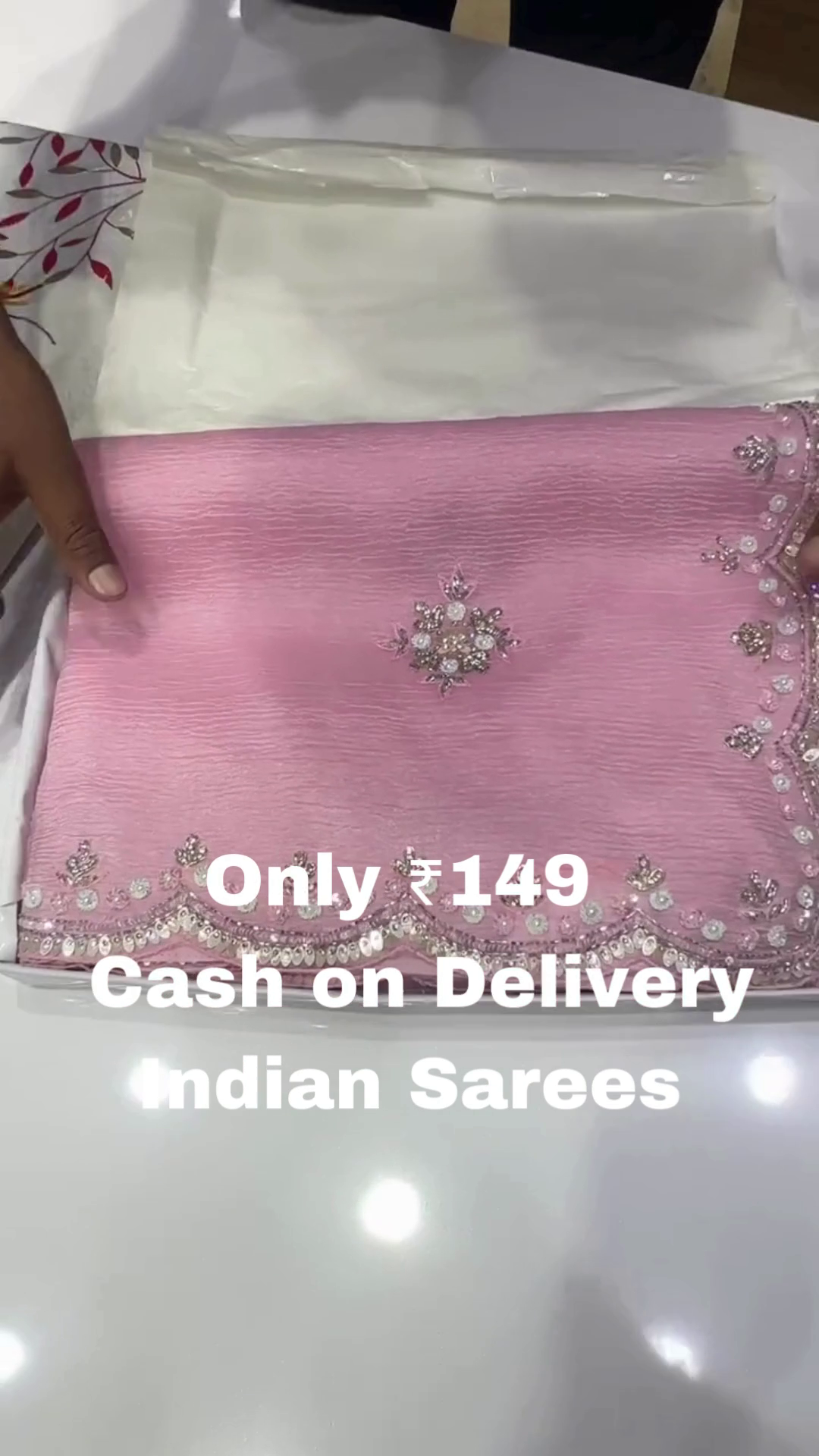 Soft Pink Embroidered Saree