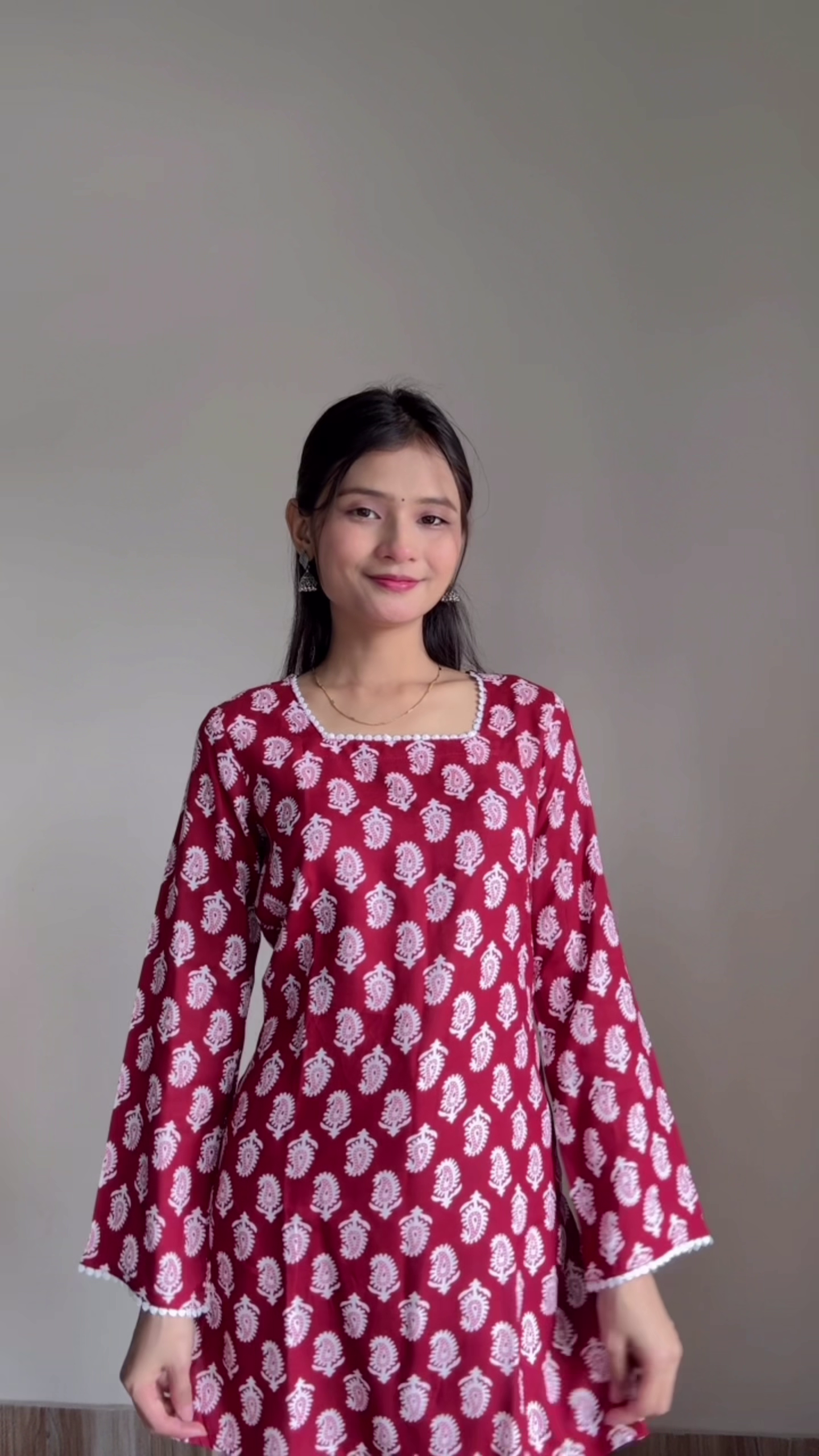 Elegant Teal Floral Printed Kurti – Minimal Everyday Ethnic Style