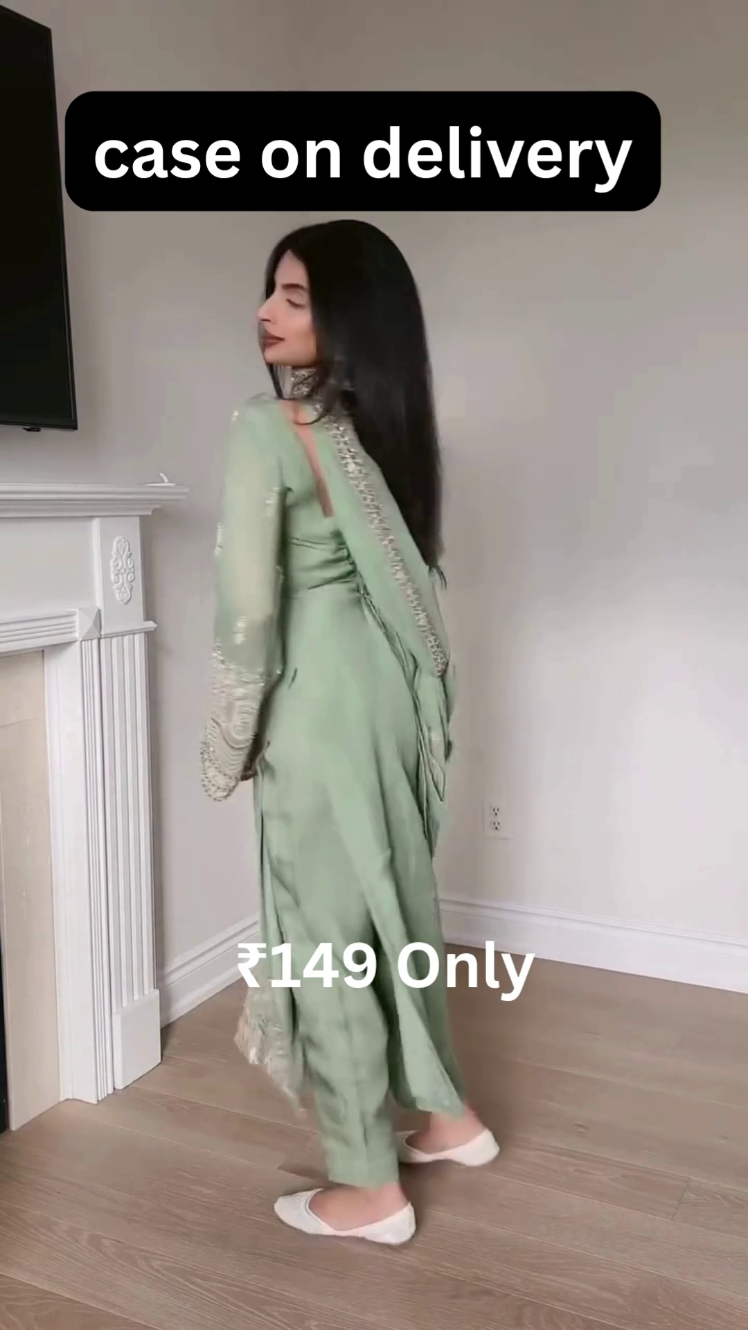 Chic Sage Green Embroidered Kurta Set – Affordable Festive Elegance