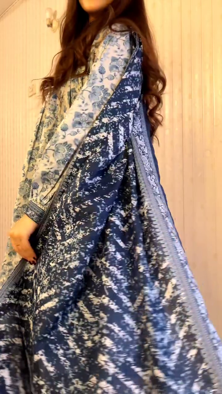 Elegant Blue Printed Kurta Set with Dupatta – Comfortable Everyday Ethnic Wear