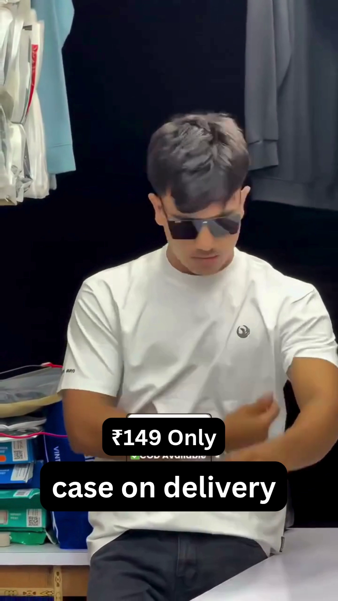 Classic Black T-Shirt with Sunglasses – Bold Casual Street Style