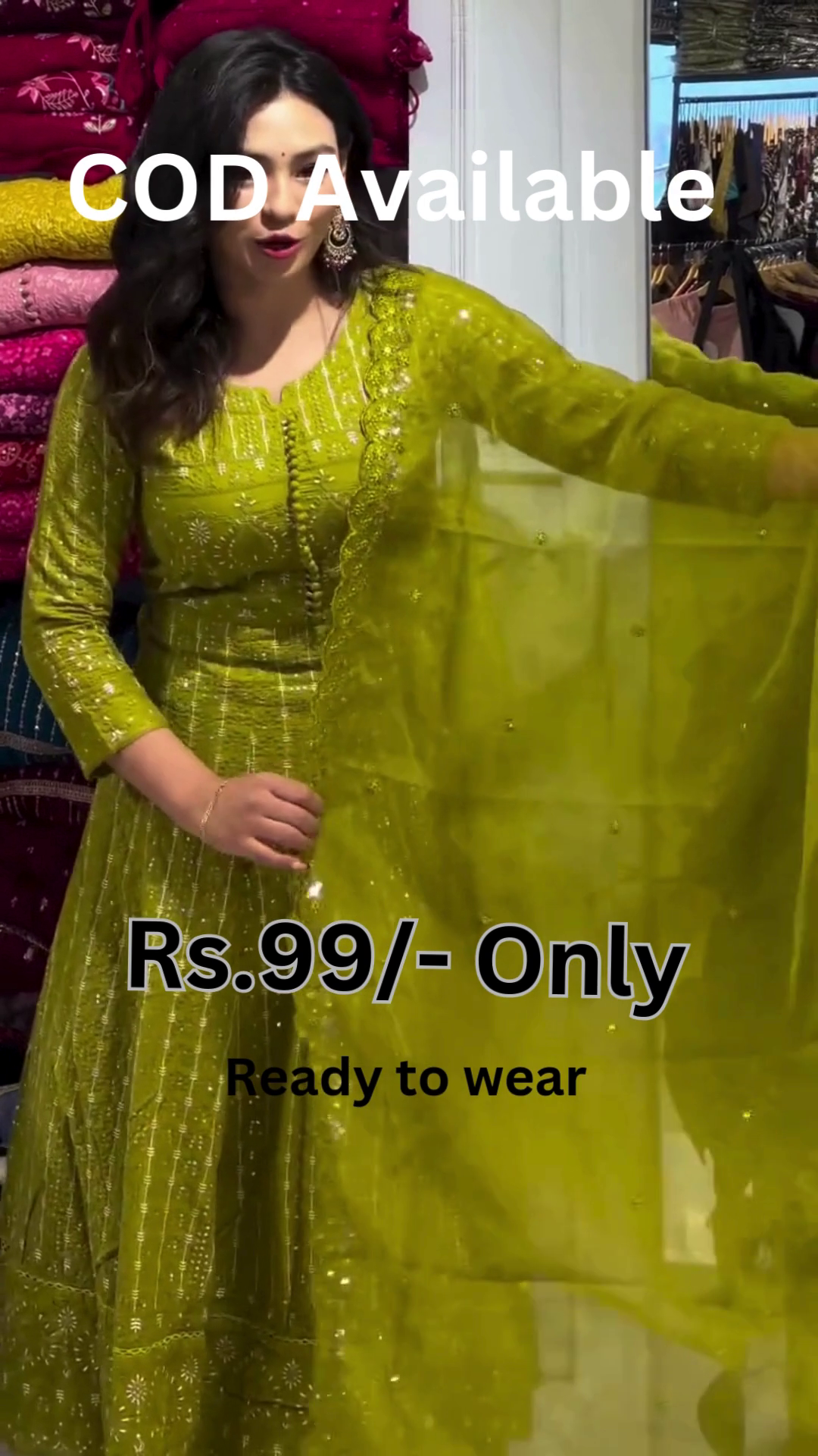 Lime Green Ready-to-Wear Suit – Vibrant Everyday Ethnic Style