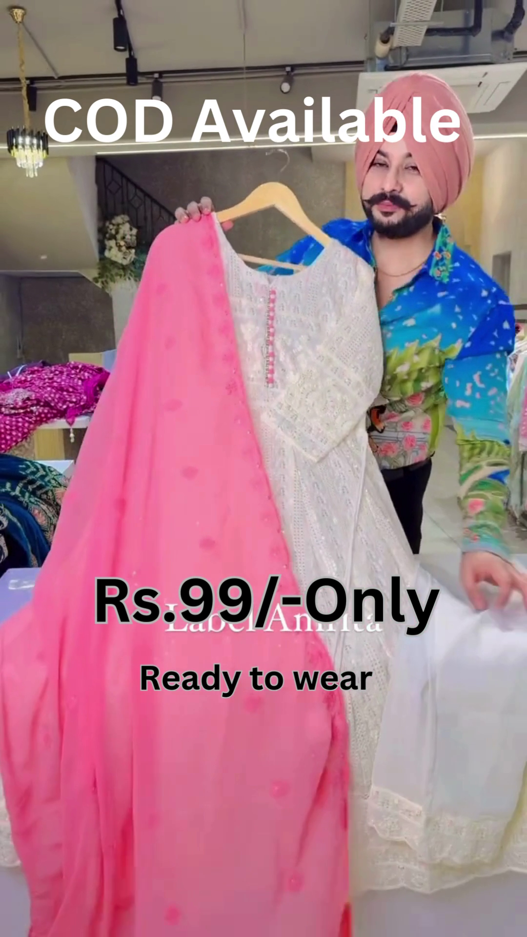 White & Pink Elegant Suit Set – Soft Grace with Modern Touch