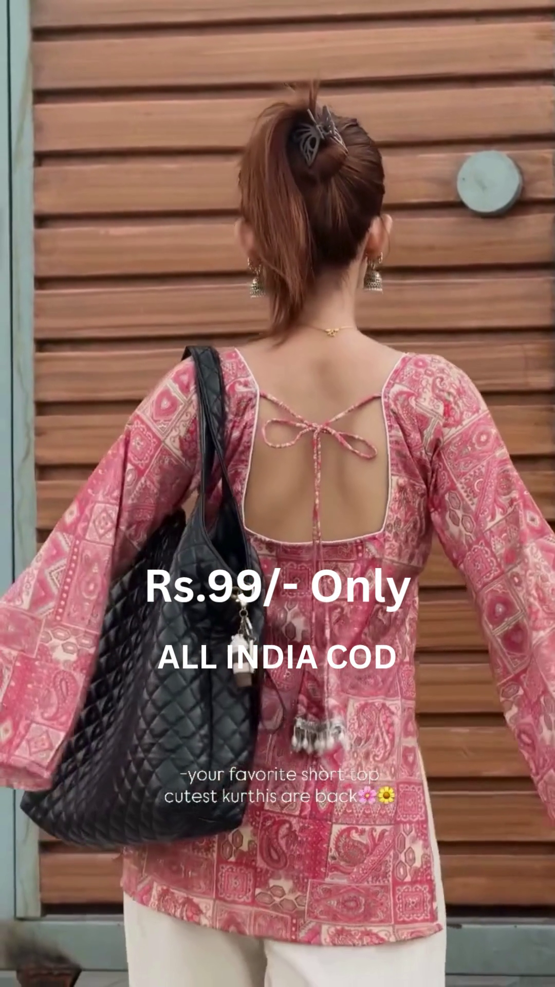 Printed Back-Tie Kurti – Trendy Fusion Style for Everyday Chic