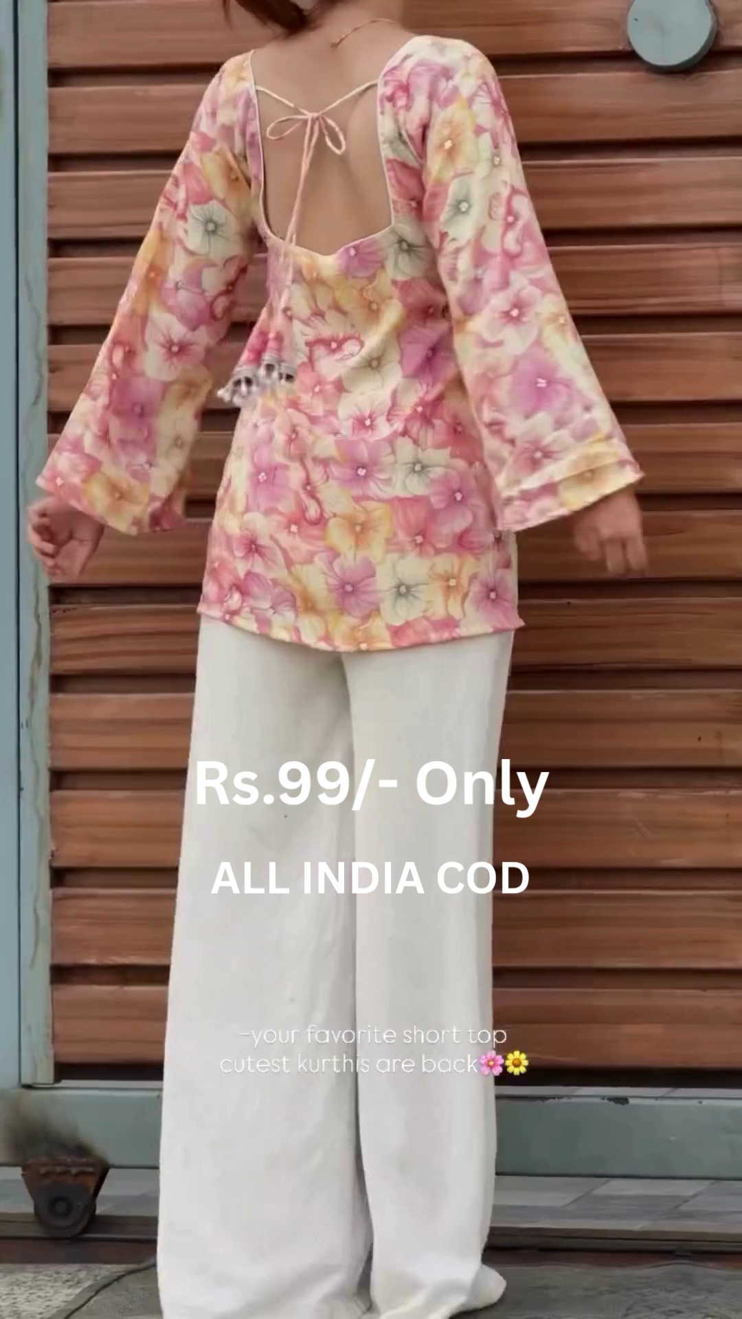 Printed Back-Tie Kurti – Trendy Fusion Style for Everyday Chic