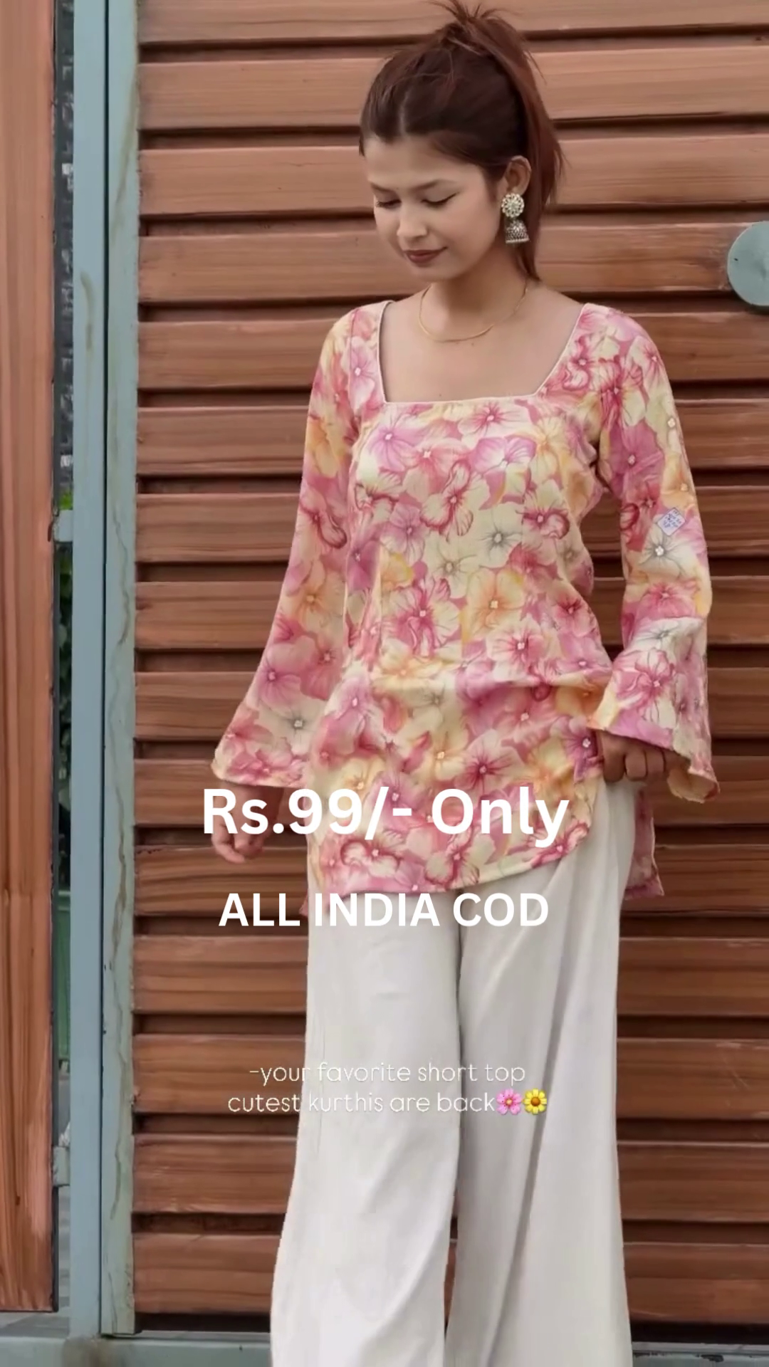 Printed Back-Tie Kurti – Trendy Fusion Style for Everyday Chic